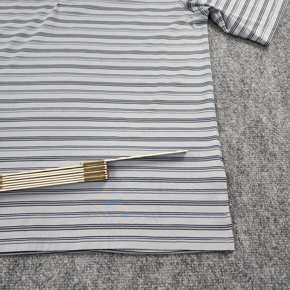Spyglass Pebble Beach Shirt Mens Medium Gray Striped Golf Polo Performance - Picture 11 of 14